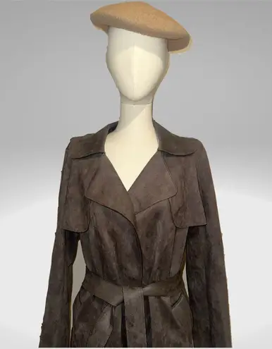 T Tahari T-Tahari Faux Suede Trench Coat.