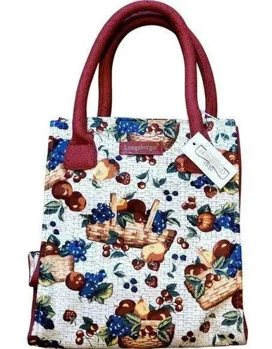 New Longaberger Homestead Collection Fruit Handbag Purse Tote Bag Small
