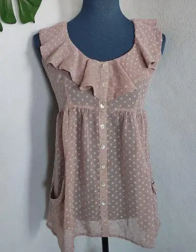 Daniel Rainn Smock Style Sheer Blouse Top