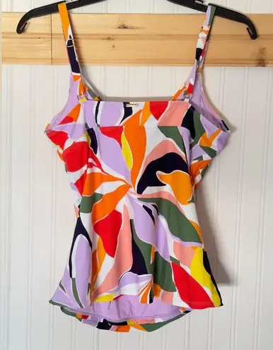 Anne cole New : Palm Party Surplice Tri Tankini Top 34C/36B Multi Color