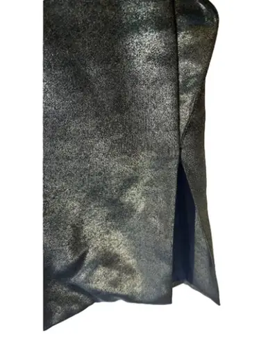 Moschino metallic dark green shimmery v neck style peplum cocktail dress sz 10