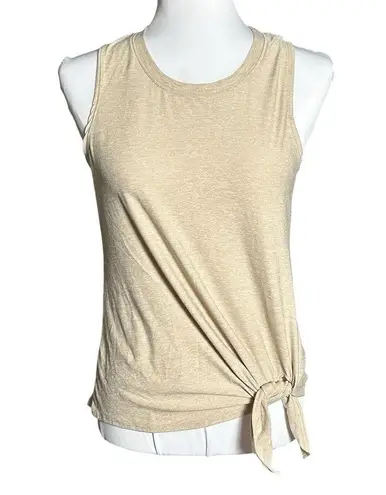 Beyond Yoga  Featherweight Muscle Tank Spacedye Birch Heather SAMPLE NWOT XS Slit