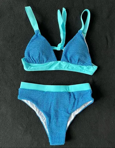 Boutique Ruched high waisted bikini set