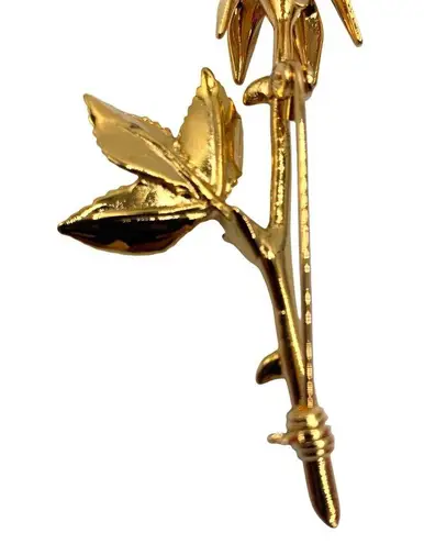 Swavorski Swarovski & Co. Austrian Crystal Rose Gold-Plated Stem Brooch Pin In Gift Box