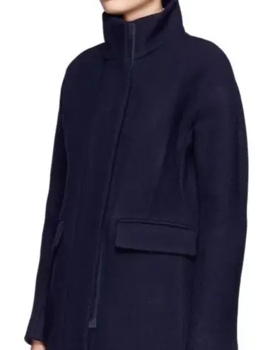 J.Crew Cocoon Coat Size 2 Navy Blue Italian Stadium Cloth Wool $350