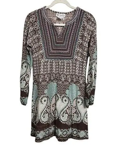 Papillon Women S Empire Waist Paisley Boho Hippie Whimsical Artsy Sweater Dress