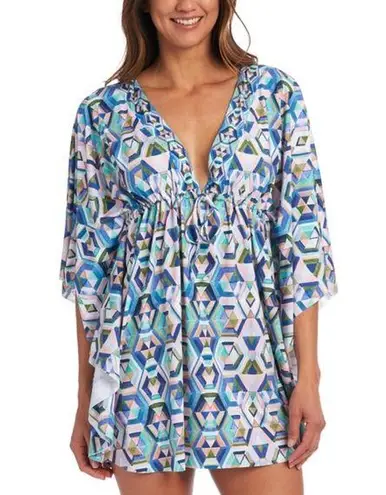 La Blanca Riviera Geometric Print Caftan Cover-Up Size M