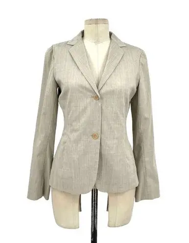 Jil Sander  Cream Greige Wool Blend Two-Button Suiting Blazer Size 34 / US 2