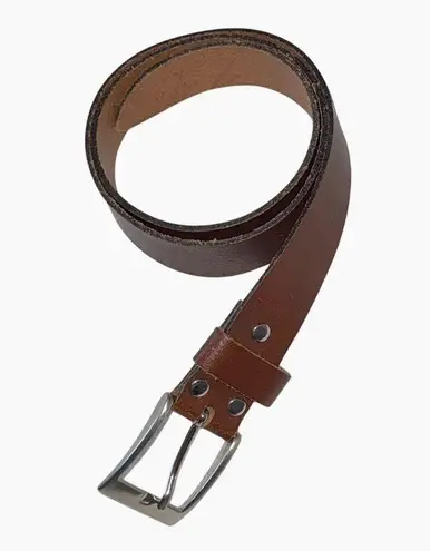 Young Hero German leather belt brown silver buckle unisex size 28