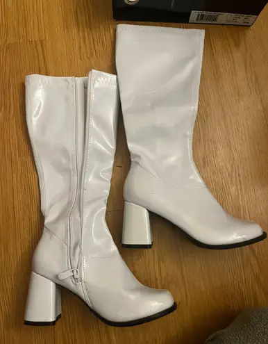 White Go Go Boots Size 6