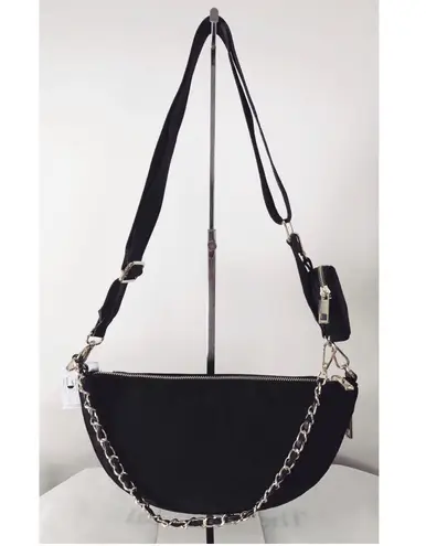 Sondra Roberts Black Faux Suede 3 Way Bag