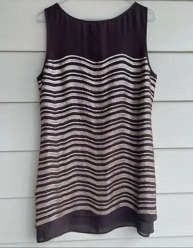 Soft Surroundings Brown Sequins Tunic Sleeveless Top | Mini Dress Size Medium
