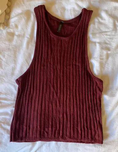 Full Tilt Maroon Knit High Neck Sweater