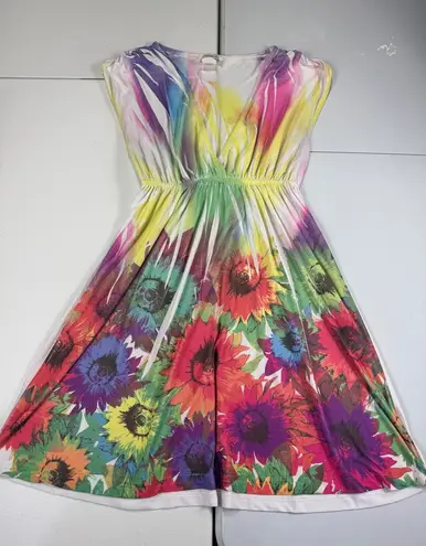 Belinda Rainbow Sunflower Dress V