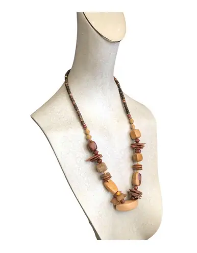 Vintage Bold Earthy Chunky 70’s Various Styles Sizes Wooden Beads Retro Necklace Brown