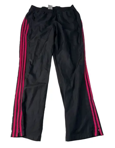 Adidas Y2K Black and Pink Classic Wind Pants Size S