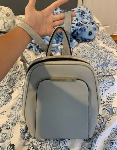 Grey Leather Backpack