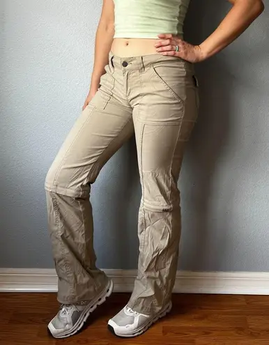 prAna  Halle Zipper Convertible Pants Khaki Tan Hiking Outdoor Pants Size 2