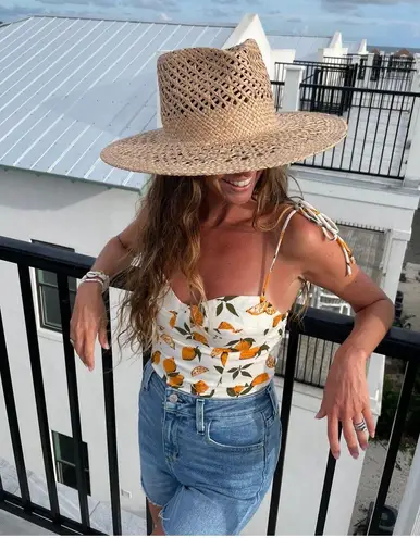 Boutique Crop Top With Citrus Print