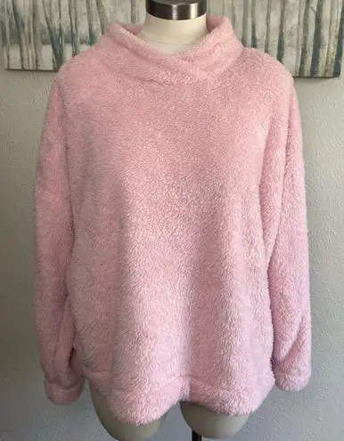Jane & Bleeker Pink Teddy Sherpa Pullover | Women’s L | Cozy Winter Essential Size L