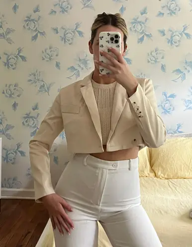 Peppermayo Cropped Blazer Cream