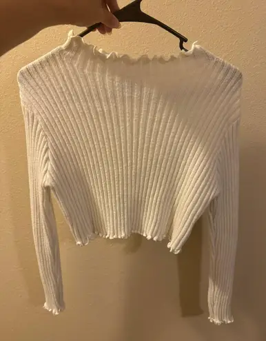 SheIn White Cropped Sweater