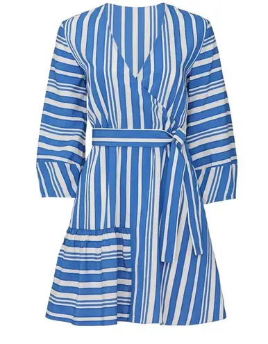 Chinti + Parker Blue Striped Parasol Dress size 4 designer rent runway