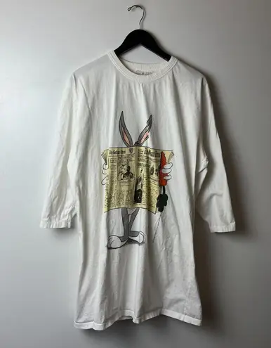 l*space  Jam T Shirt Vintage 90s White Large L Graphic Tee Bugs Bunny