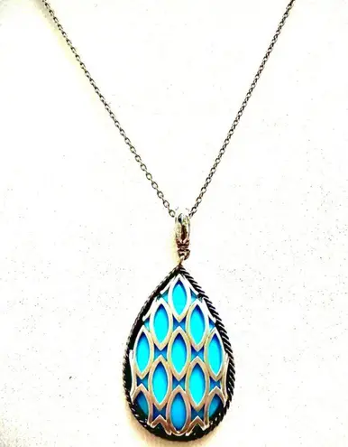 Hera Designer Sterling Silver 925 Turquoise Pendant and Adjustable Chain