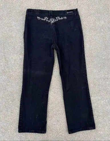 LawMan Vintage 90s black bootcut bareback western jeans with embroidery