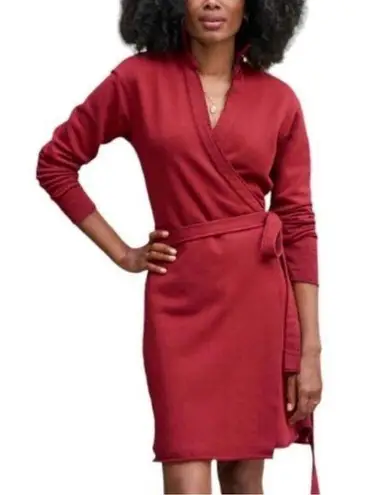 Frank & Eileen NWT Willa Triple Fleece Wrap Dress Cranberry Size Small