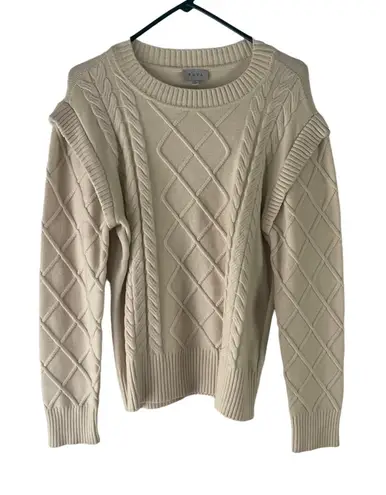 Raya Women's Size Large Cream Chunky Knit Sweater