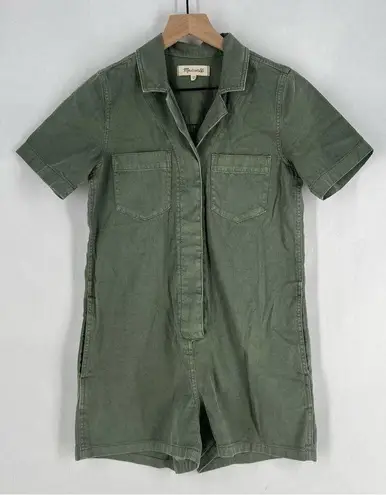 Madewell  Size XXS Olive Dyed Relaxed Coverall Romper Minimalist Utility - Image 1