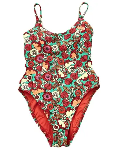 Robin Piccone Bibi Side-Cut Out Floral One-Piece Swimsuit 4 Small