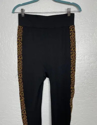 Lane Bryant Plus Size C-D Black Animal Print Seamless High Waisted Leggings