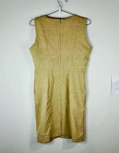 Shelby & Palmer Tan Sleeveless Sheath Dress Professional Work Size 6 Polyester