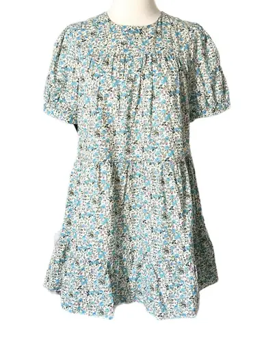 Tuckernuck Hyacinth House Quinn Blue Floral Mini Dress 100% Cotton Size XS