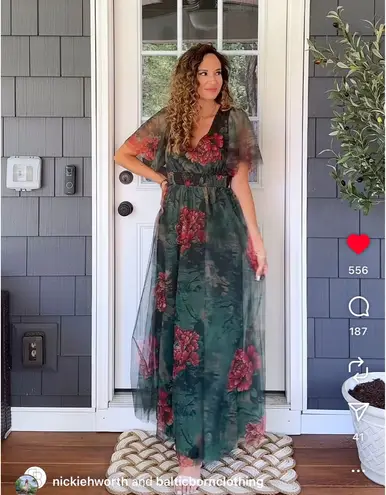 Baltic Born NWT Green Tulle Maxi Dress