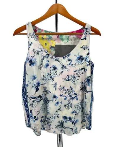 Johnny Was Reversible Floral Print Ferrara Silk Crepe de Chine Tank Top
