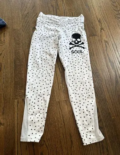 SoulCycle  Skull Life 2.0 Legging White With Black Triangle Medium