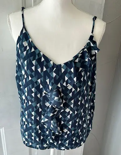 Simply Styled Blue and White Ruffled Camisole Size XLP