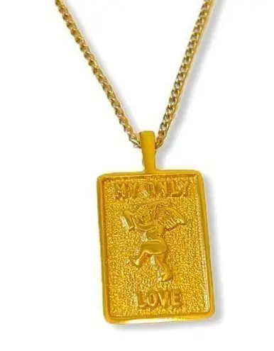 Only MY  LOVE Cupid Gold Plated w Chain