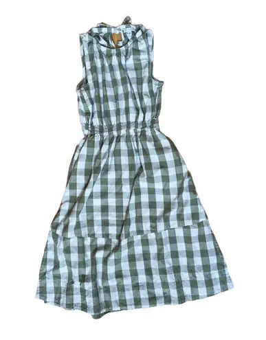 Free Assembly Sleeveless Fit and Flare Green Gingham Maxi Dress š„