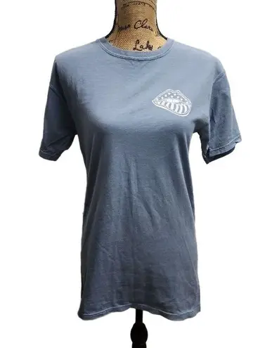 ComfortWash T Shirt Womens Size Small Blue Graphic Short Sleeves Crew Neck Retro