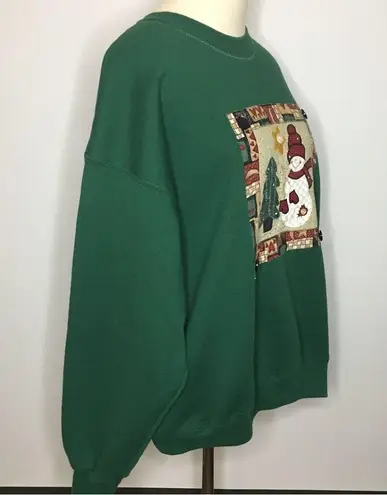 Hanes Vintage Emerald Green Christmas Sweater Premium Weight Heavy Sweater XL