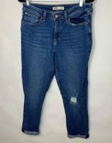 Levi Strauss & CO. Levi's Boyfriend Fit Jeans Cropped Cuffed Sz 14 Stretch