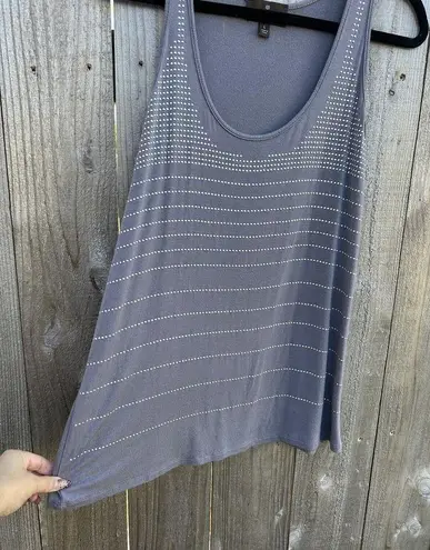 Fenn Wright Manson Tank Top Womens Large Grey Rhinestone Embellished Spring Fall