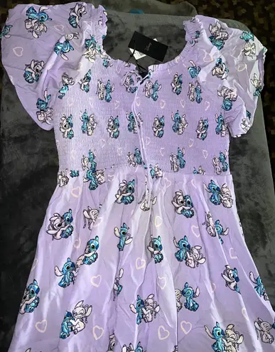 Disney Lilo & Stitch Angel Allover Print Smocked Dress