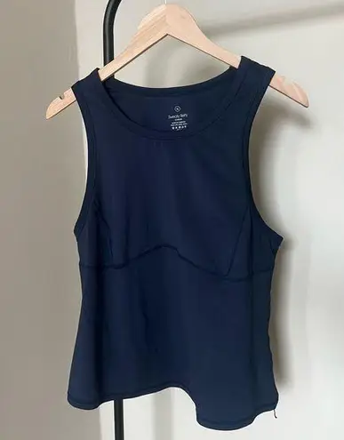 Sweaty Betty  Navy Blue All Day Racerback Crop Tank