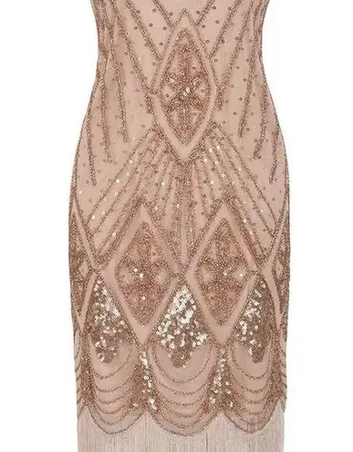 Elegant Sequin Embellished Dress Gold Size L